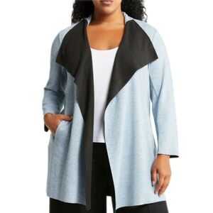 NEW Nic+Zoe Open Front Draped Cardigan Sweater Jacket Women XL Pocket Super Soft